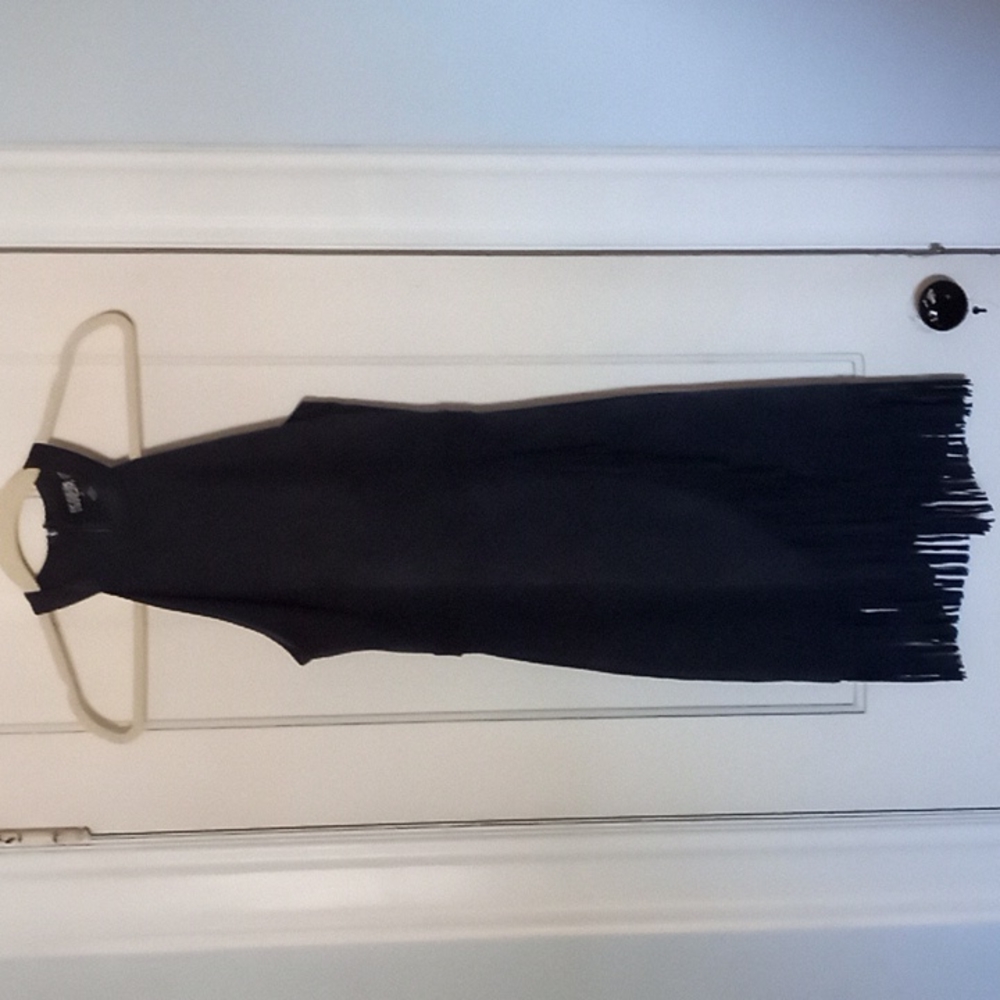 Dark teal fringe dress